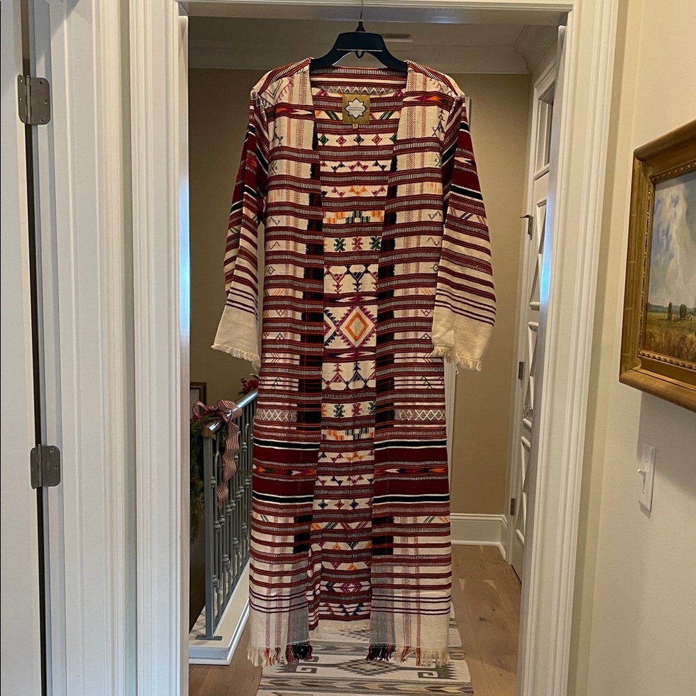 Tanavana Colorful Striped maxi length jacket (bw)